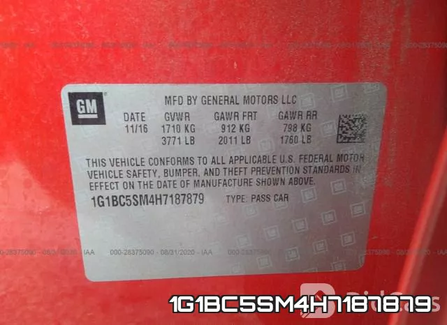 1G1BC5SM4H7187879 фото 10