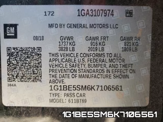 1G1BE5SM6K7106561 фото 2