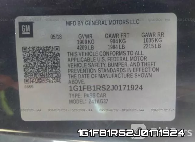 1G1FB1RS2J0171924 фото 10