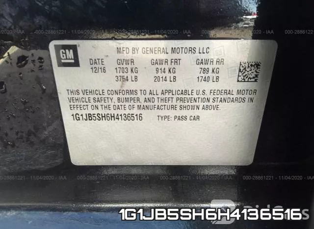 1G1JB5SH6H4136516 фото 10