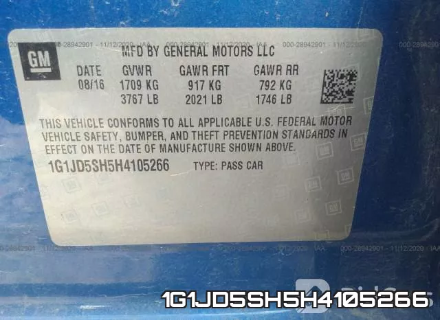 1G1JD5SH5H4105266 фото 8