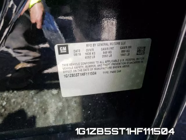 1G1ZB5ST1HF111504 фото 2