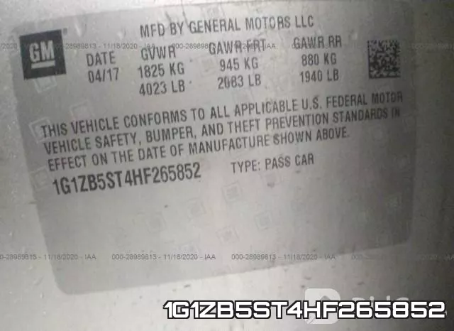1G1ZB5ST4HF265852 фото 10