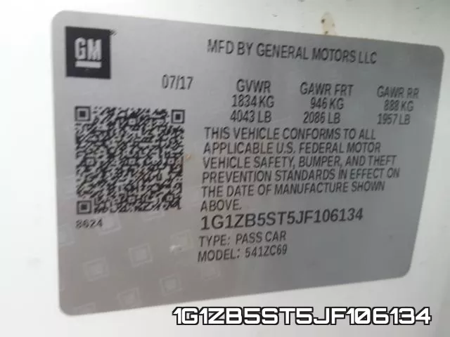 1G1ZB5ST5JF106134 фото 2