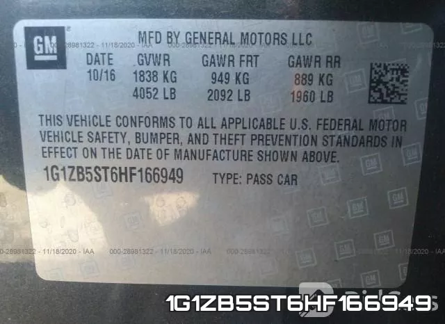 1G1ZB5ST6HF166949 фото 10