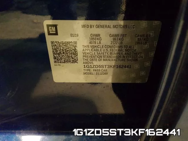 1G1ZD5ST3KF162441 фото 2