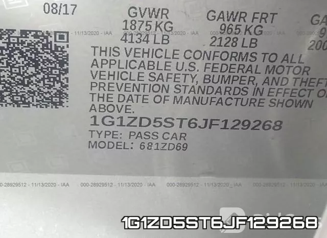 1G1ZD5ST6JF129268 фото 10