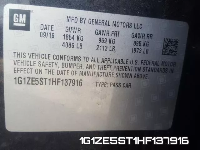 1G1ZE5ST1HF137916 фото 2