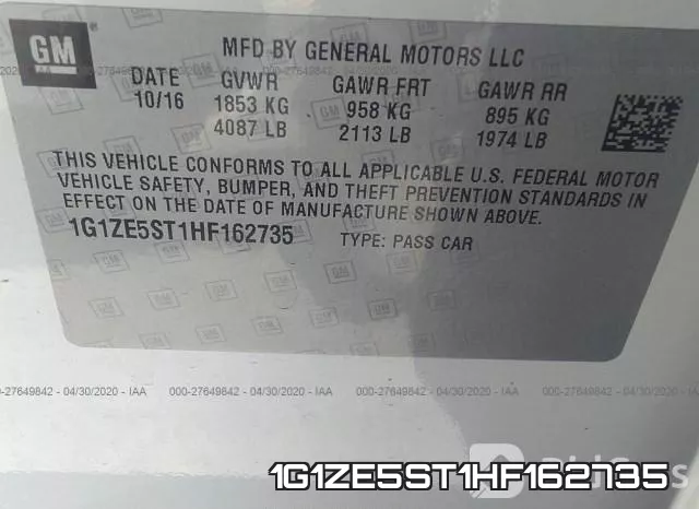 1G1ZE5ST1HF162735 фото 10