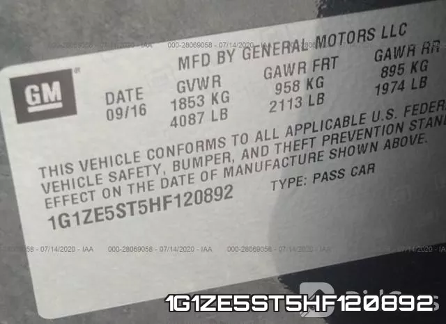 1G1ZE5ST5HF120892 фото 10