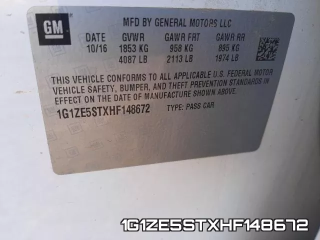1G1ZE5STXHF148672 фото 2
