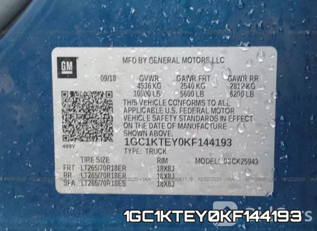 1GC1KTEY0KF144193 фото 9