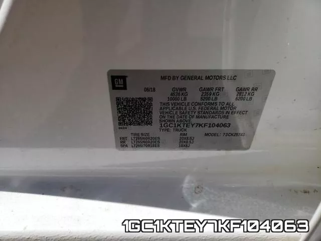 1GC1KTEY7KF104063 фото 2