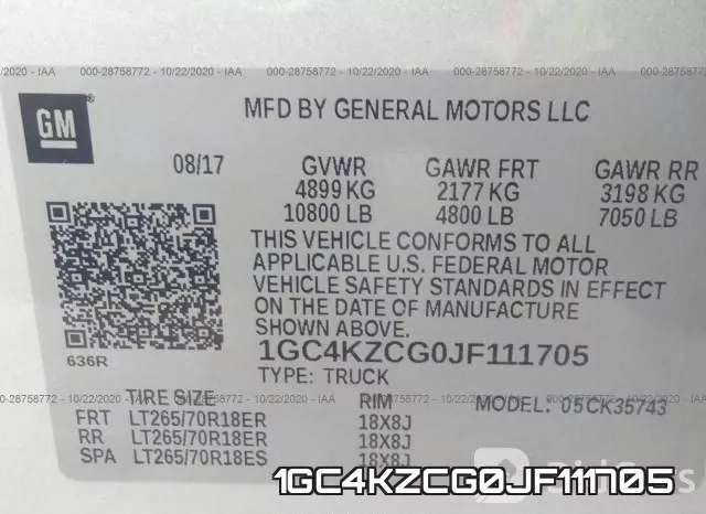 1GC4KZCG0JF111705 фото 10