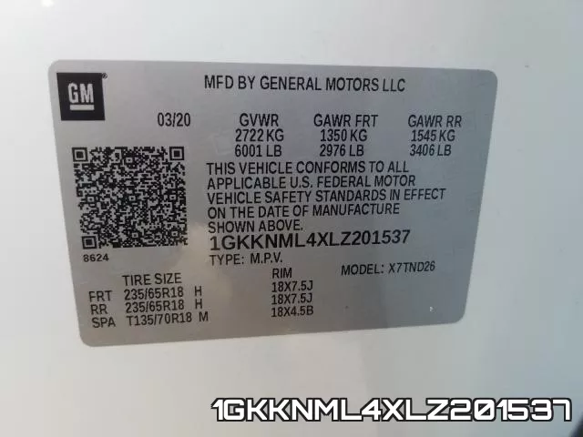 1GKKNML4XLZ201537 фото 2
