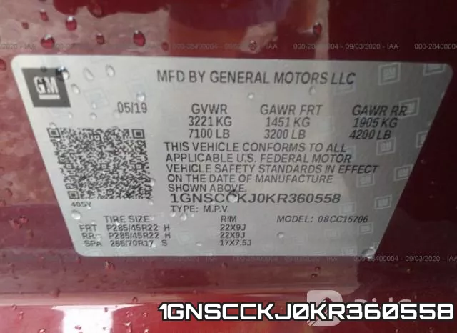 1GNSCCKJ0KR360558 фото 10