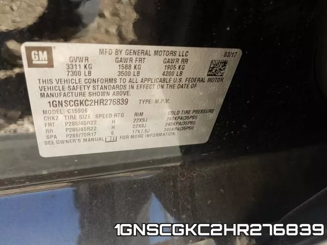 1GNSCGKC2HR276839 фото 2