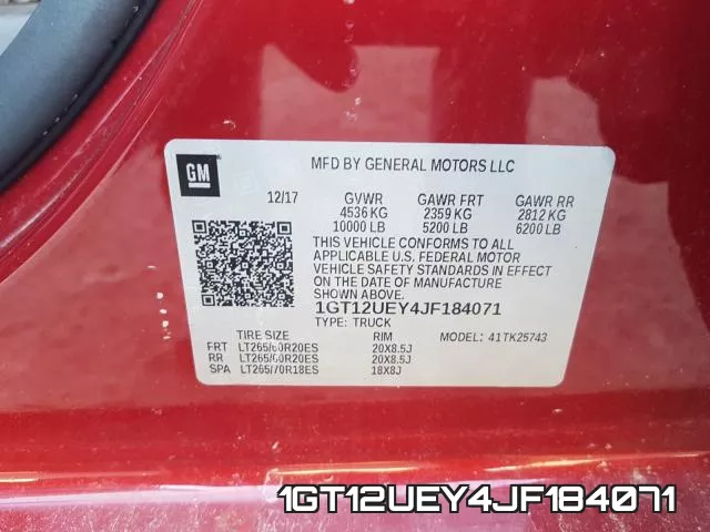 1GT12UEY4JF184071 фото 2