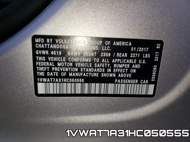 1VWAT7A31HC050555 фото 2