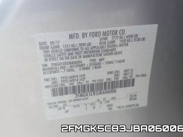 2FMGK5C83JBA06006 фото 2