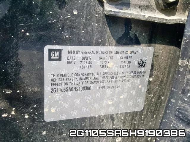 2G1105SA6H9190386 фото 2