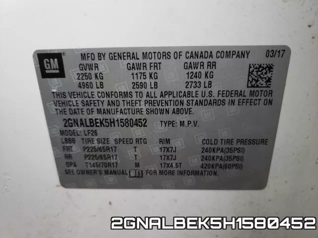 2GNALBEK5H1580452 фото 2
