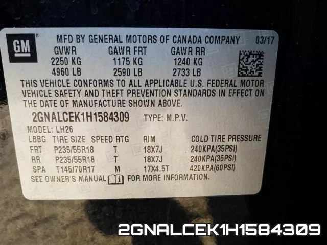 2GNALCEK1H1584309 фото 2
