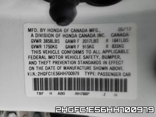 2HGFC1E56HH700979 фото 2