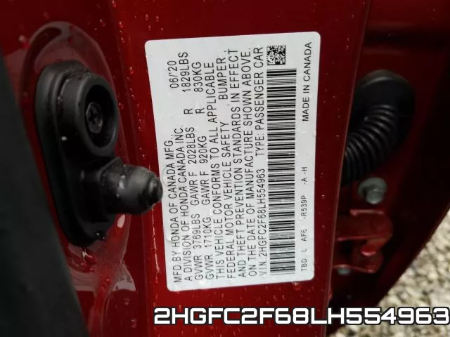2HGFC2F68LH554963 фото 2