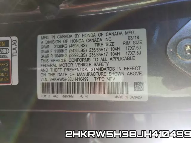 2HKRW5H38JH410499 фото 2