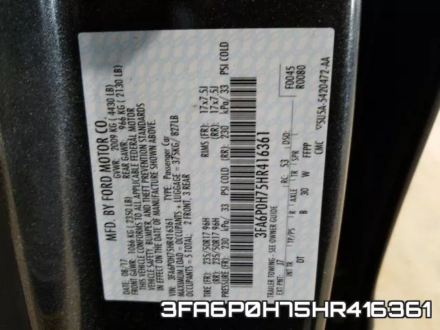 3FA6P0H75HR416361 фото 2