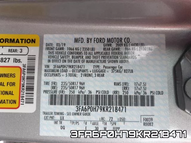 3FA6P0H79KR218471 фото 2