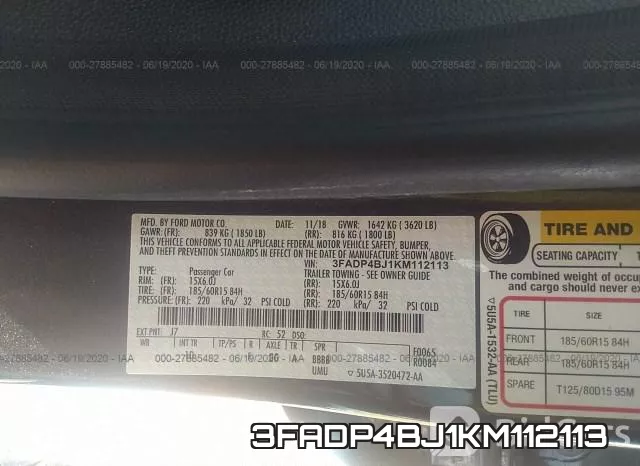 3FADP4BJ1KM112113 фото 10