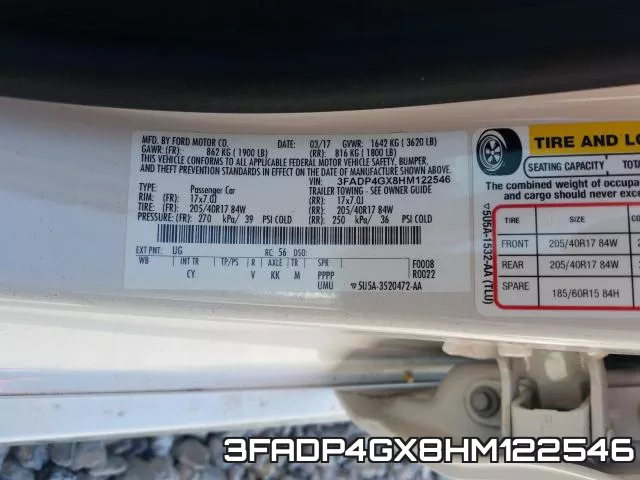 3FADP4GX8HM122546 фото 2