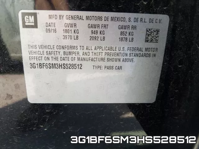 3G1BF6SM3HS528512 фото 2
