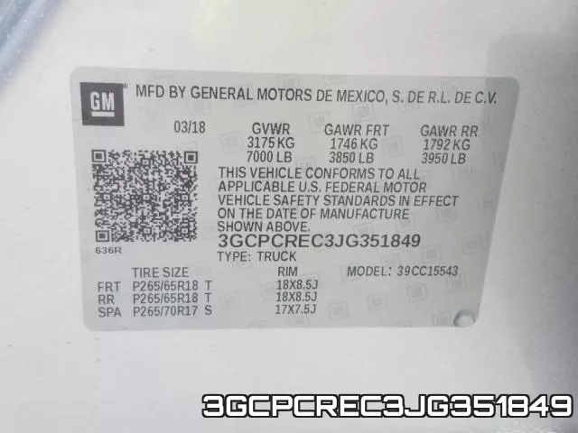 3GCPCREC3JG351849 фото 2
