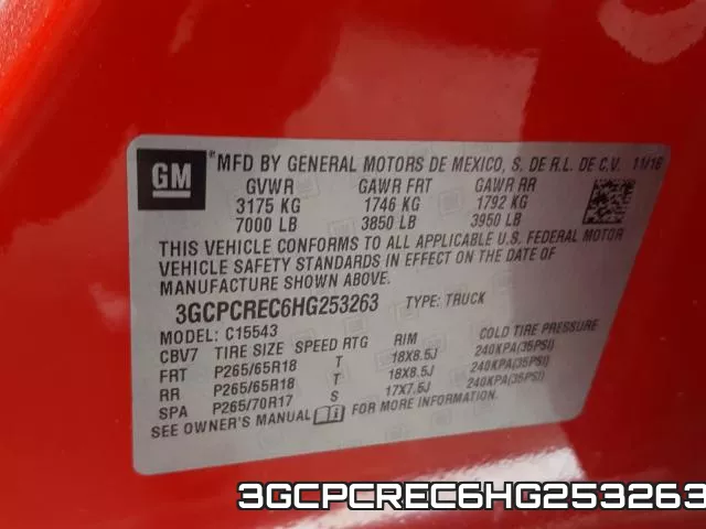 3GCPCREC6HG253263 фото 2
