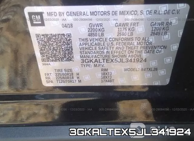 3GKALTEX5JL341924 фото 8