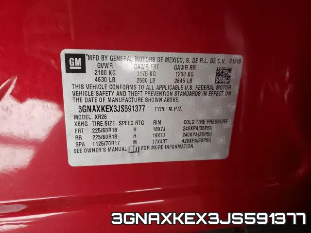 3GNAXKEX3JS591377 фото 2