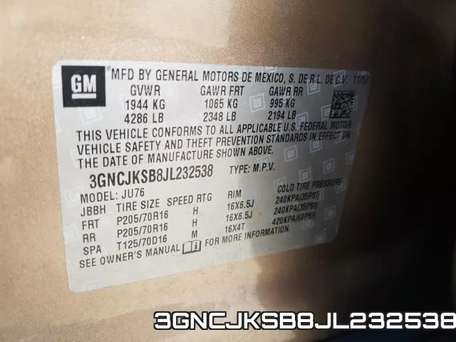 3GNCJKSB8JL232538 фото 2