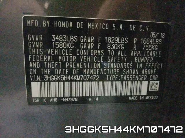 3HGGK5H44KM707472 фото 2
