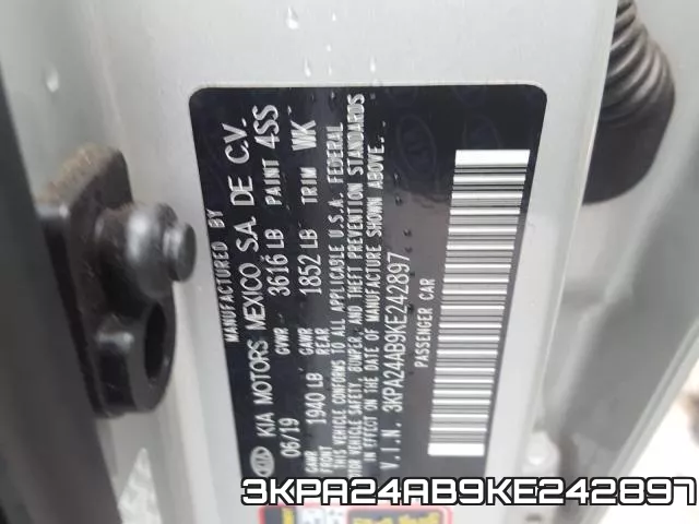 3KPA24AB9KE242897 фото 2