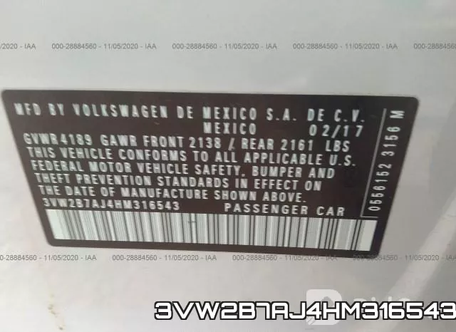 3VW2B7AJ4HM316543 фото 10