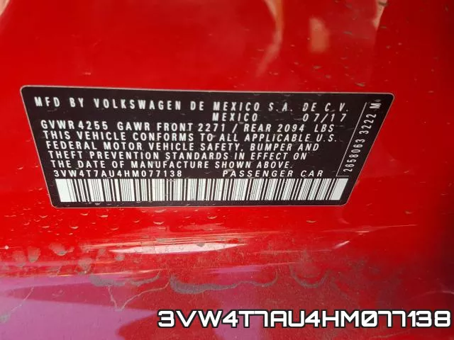 3VW4T7AU4HM077138 фото 2