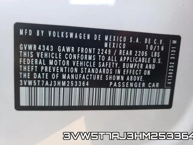 3VW5T7AJ3HM253364 фото 2