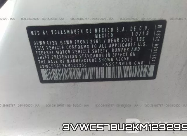 3VWC57BU2KM123299 фото 9