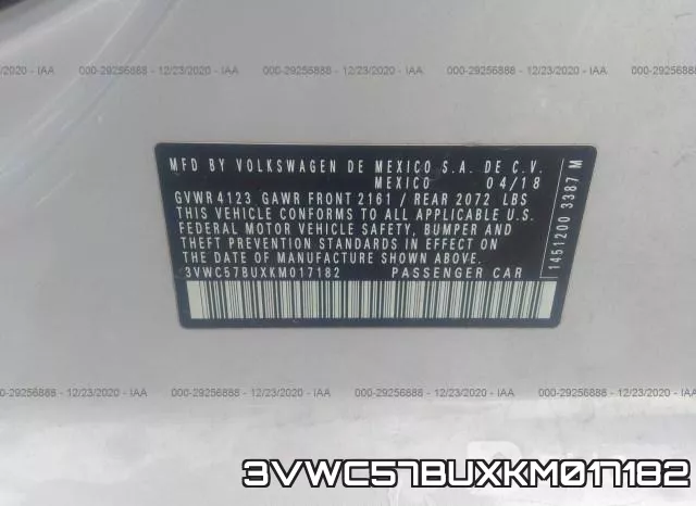 3VWC57BUXKM017182 фото 10