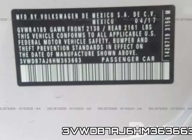 3VWDB7AJ6HM363663 фото 10