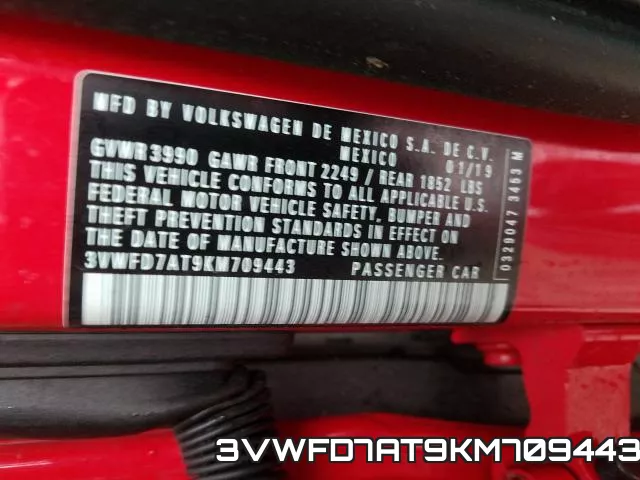 3VWFD7AT9KM709443 фото 2