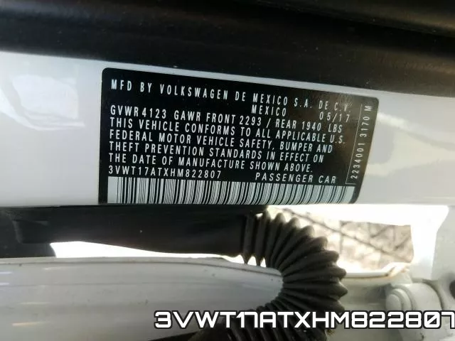 3VWT17ATXHM822807 фото 2